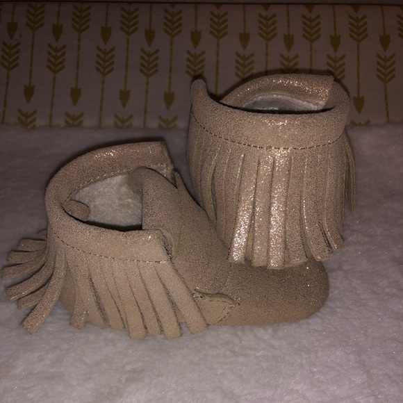 H&M Other - Baby girl gold glittery Mocs.